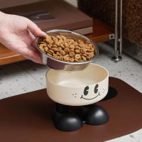 Tazón De Acero Inoxidable Para Mascotas Con Cara Sonriente Gran Capacidad Protector De Cuello Para Alimentos Y Agua - details 6