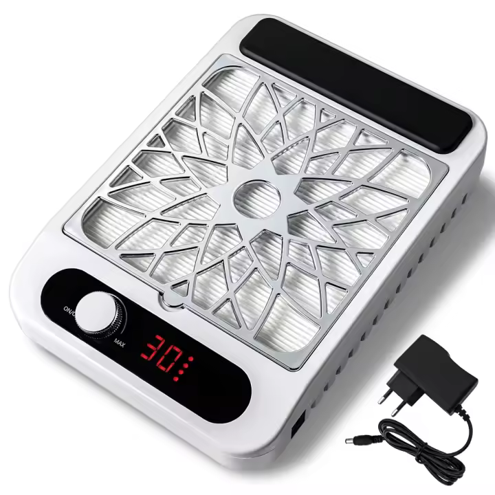 Colector De Polvo De Uñas Con Fuerte Succión Y Vacío Recargable Para Manicura Filtro Removible Extractor De Uñas Con Ventilador - 1