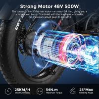 Bicicleta eléctrica Fafrees F20 Max Neumático ancho de 20 * 4.0 pulgadas Motor sin escobillas de 500 W Velocidad de 25 km / h Batería de celda Samsung extraíble de 48 V 22.5 Ah Frenos de disco delanteros y traseros Shimano Engranaje de 7 velocidades Bicic - details 3
