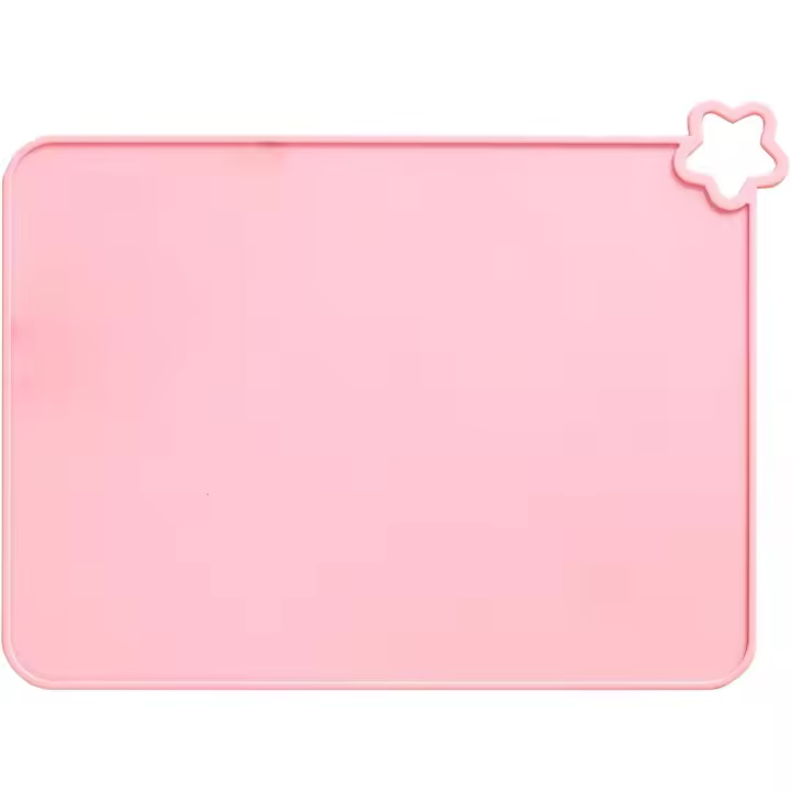 Manteles individuales de silicona para bebés y niños pequeños, tapete de comida portátil para niños pequeños, tapete de mesa de silicona individual con forma de estrella para niños, tapetes de mesa resistentes al calor e impermeables - 1