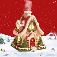 Casa De Navidad Con Luces LED Decoración De Villaje Navideño Figura De Resina Estilo Clásico Posmoderno Adorno De Fiesta - details 4
