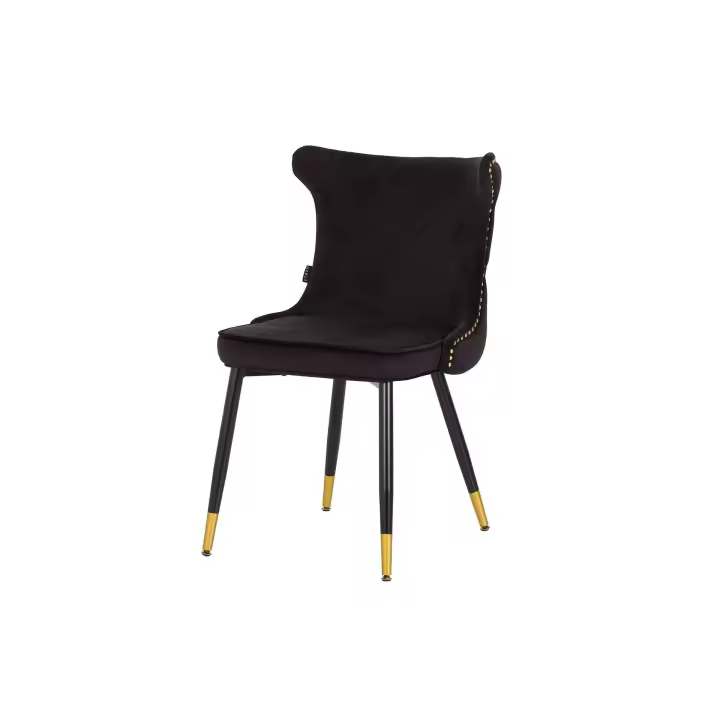 Adda Home Silla Aspen Negro Tachuelas Velvet - Ergonómica y Duradera - 1