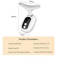 Masajeador De Lifting Facial Y Cuello Con Microcorriente EMS Y LED Fotón Para Eliminar Arrugas Y Grasa Doble Dispositivo De Belleza Multifuncional USB Cable Material Acrílico - details 9