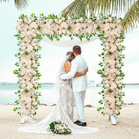 Decoración De Muralla De Flores Para Boda 100cm DIY Con Peonías Y Rosas Silken Flores Artificiales Para Arco Fondo Y Alineación - details 6