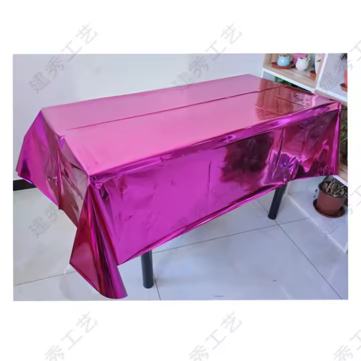 Mantel Desechable De Aluminio Dorado Y Oro Sencillo Para Fiestas Suministros De Fiesta Mantel De Papel Para Arreglos Prop De Evento - 1
