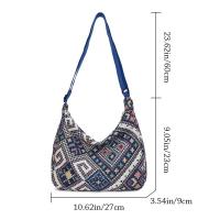 Bolso De Hombro Para Mujer En Lona Grande Capacidad Con Estampado Diseñador Bolso De Compras Reutilizable Casual Bandolera - details 2