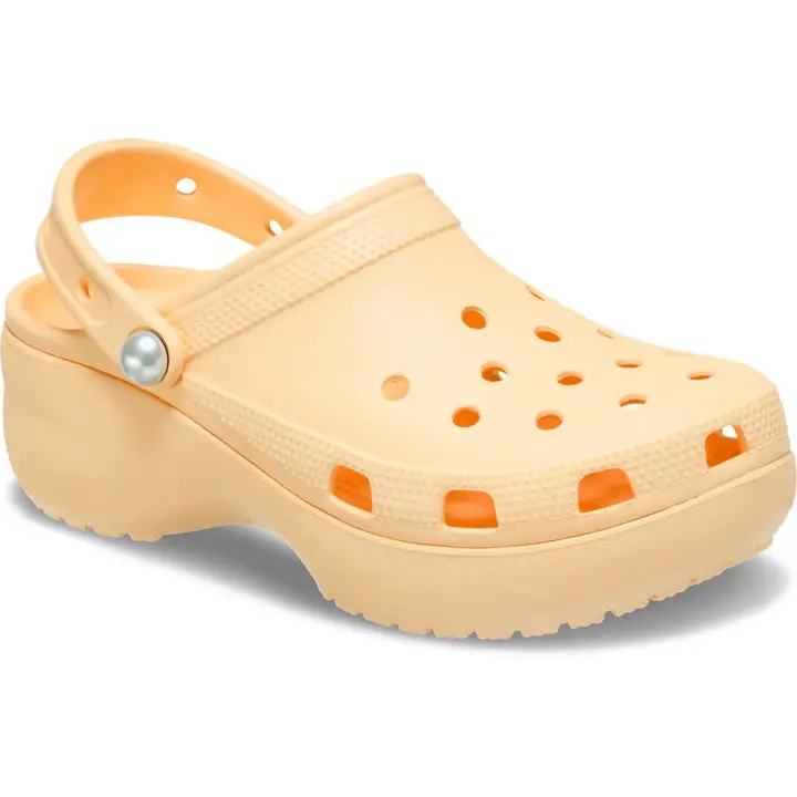 Crocs Zuecos Classic Platform Pearl Naranja - 1
