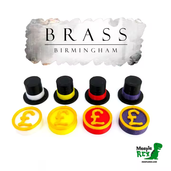 Tokens para Brass Birmingham y Lancashire / Meeple Rex / Accesorios para juegos de mesa - 1