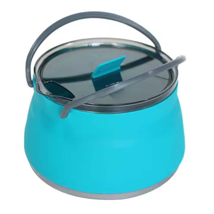 Cocoidor Plegable de Silicona para Exteriores 1L con Fondo de Acero Inoxidable para Cocinar Alimentos y Beber Agua Azul - 1