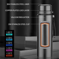 Botella Termo De Acero Inoxidable 1L Para Agua Fría Y Caliente Té Café Con Aislamiento Térmico De 12-24 Horas - details 4