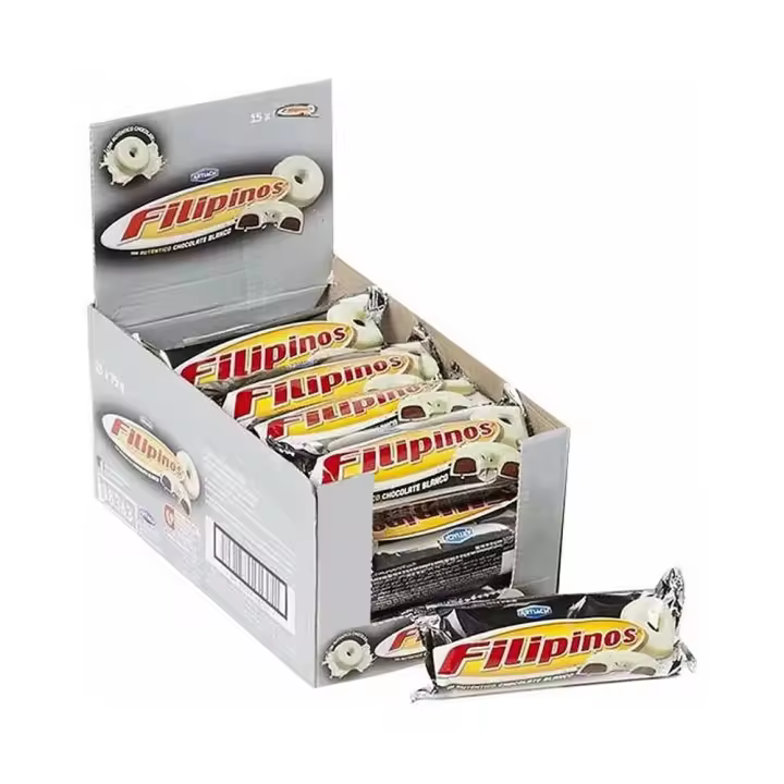 Caja Filipinos chocolate blanco Artiach 75gr, 15 ud. 8410000804232 - 1