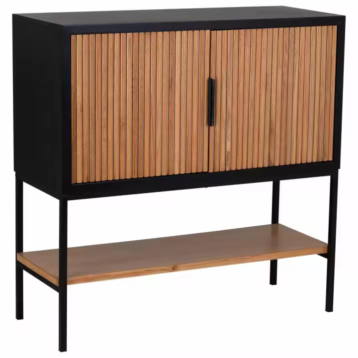 Aparador 2 puertas madera y metal 100x40x100h cm - 1