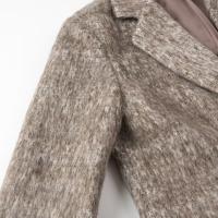 Abrigo Elegante De Lana Para Mujer Con Cuello De Palmetto Largo Manga Full Botones Otoño/Invierno Suéter De Oficina Suelto - details 4