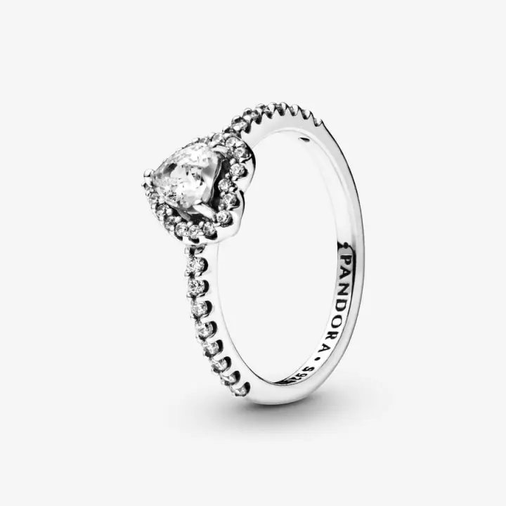 Anillo PANDORA Corazón en Relieve Corazón Blanco Brillante - Pandora Timeless - Circonita cúbica - Plata de primera ley -198421C01 - 1