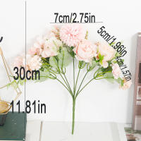 Ligera Y Económica Bouquet De Flores Artificiales De Seda Hydrangea Peony Para Decoración De Navidad En Casa Fiesta De Boda Accesorios DIY Para Jardín - details 1