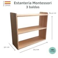 Estantería Montessori/Librería Montessori/Estantería Montessori 3 baldas(84,5 x 74 x 30cm) realizada 100% en madera natural,Hecho en España de manera artesanal - details 2