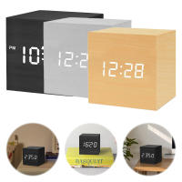 Reloj De Alarma Digital De Madera Con Temperatura Y Control De Voz Reloj De Mesa LED Adorno Artístico Para Decoración De Oficina Y Habitación - details 3
