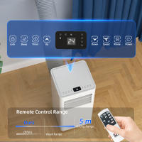 HOMCOM Aire Acondicionado Portátil 3 en 1 9000 BTU Enfriador Ventilador Deshumidificador 24,1 L/Día con Control Remoto Pantalla LED Temporizador 24h 2 Velocidades para Habitación 28m² Blanco - details 1