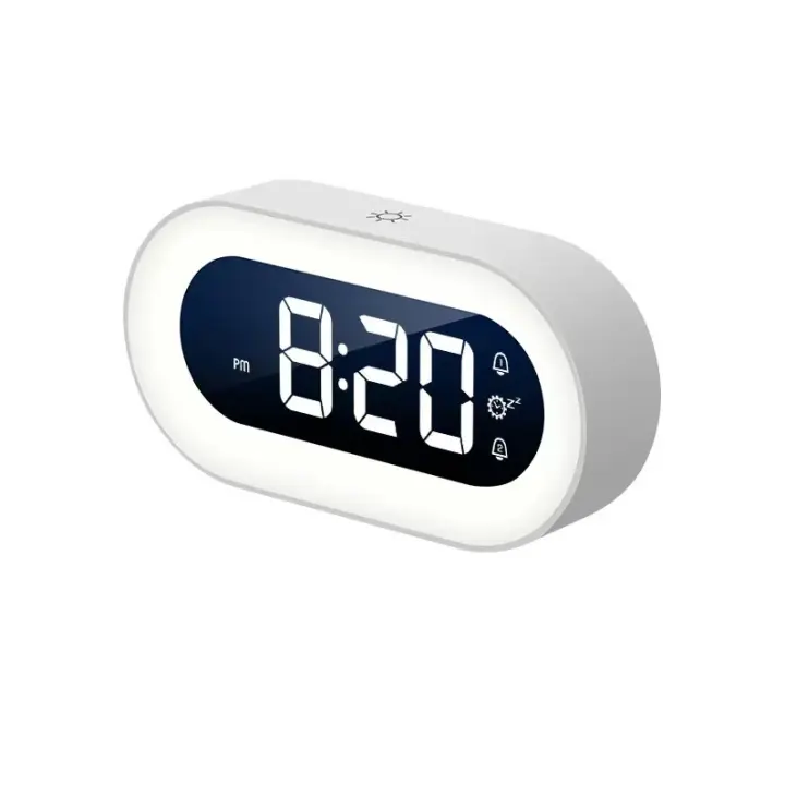 Despertador digital, LED with Luz Nocturna, función de Repetición, Brillo ajustable y Mode de Día Laboral (Blanco) - 1