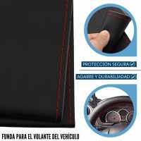 Banner - Funda para volante lisa con Agujas e hilo rojo