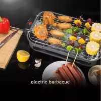 Barbacoa Teppanyaki sin Humo, Parrillas eléctricas multifunción de 1300W, Bandeja De Barbacoa Parrilla Sin Humo Mesa De Barbacoa Interior Parrilla Eléctrica Barbacoa De Estilo Coreano Placa Antiadherente, Control De Calor Termostático Ajustable - details 1