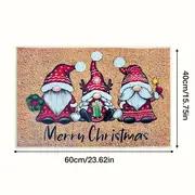 Felpudo de bienvenida de gnomo navideño, felpudo lavable de pelo bajo para interiores y exteriores, respaldo de goma antideslizante, felpudo absorbente para baño, felpudo para caravanas - details 9