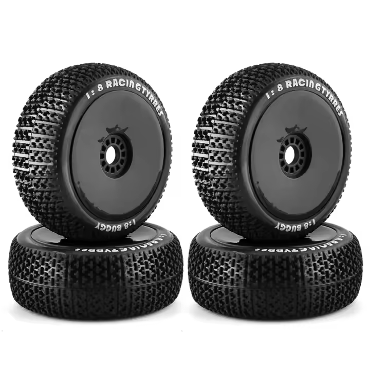 4Pcs Neumáticos Y Rines Para Buggy De Carretera 1/8 4WD Nitro off Road Compatible Con HSP HPI Kyosho ZD Hongnuo Redcat Traxxas Escala 1:8 - 1