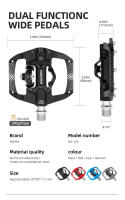 Pedal De Bicicleta 2 En 1 Con Clevatina Gratis Para Sistema SPD MTB Carretera Aluminio Antideslizante Con Rodamiento Sellado Accesorios De Bloqueo - details 4