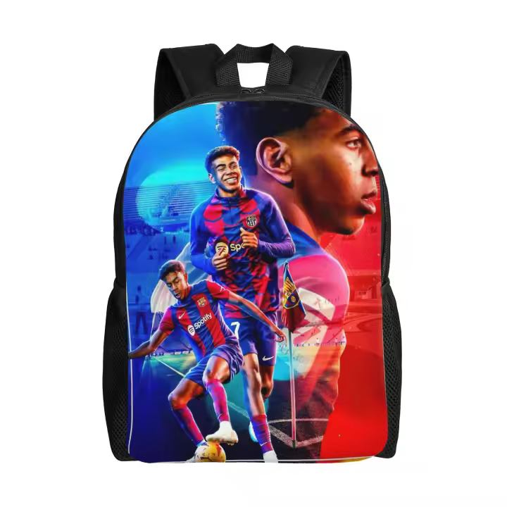 Lamine Yamal Football Star Champions Best Young Player Cross Town Backpack -School Boys Girls Kids Men Women Travel Trip Sport Work Bag with Water Bot - 1