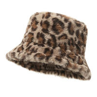Gorro De Buho De Pelo Fuzzy Para Mujer Patrón Leopardo Invierno Grueso Antigolpes Casual Versátil Al Aire Libre Gorro De Pescador - details 3