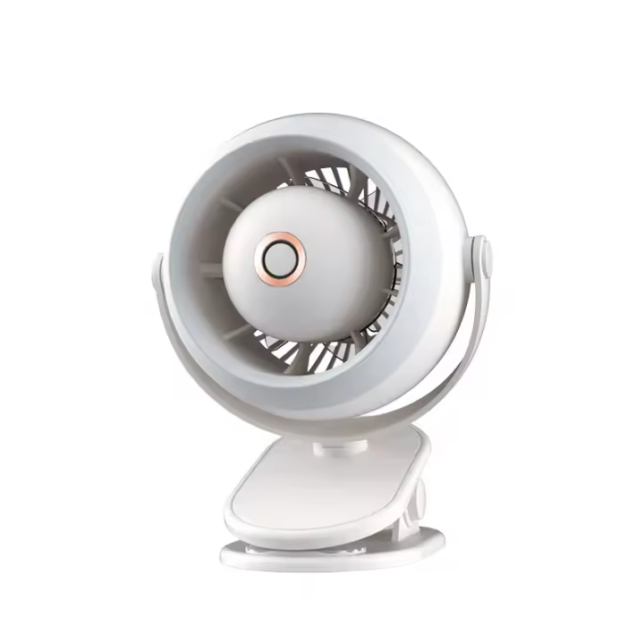 Ventiladores Pequeños recargable, ventilador de escritorio portátil con Fuerte Flujo de Aire, rotación ajustable de 720 °, USB ventilador with VENTILADOR DE Aire, cubierta frontal extraíble, ventilador Eléctrico parda La Habitación (Blanco) - 1
