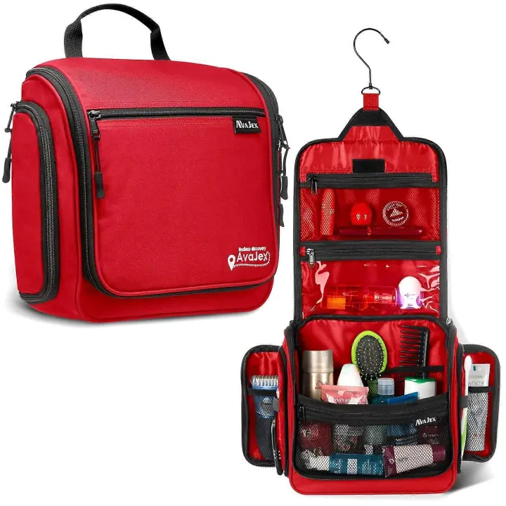 Neceser de viaje para hombres y mujeres-Organizador DE ASEO colgante grande-Bolsa de higiene impermeable con gancho giratorio de metal XXL, con cremalleras y 19 - 1