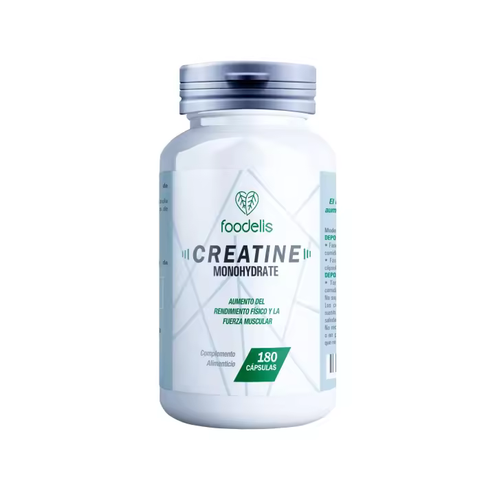 FOODELIS Creatina Monohidratada 180 Cápsulas | Aumenta Fuerza y Rendimiento | Suplemento Deportivo - 1