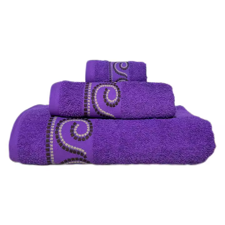 Juego de Toallas de Baño 100% Algodón 450G - Set de 3 Piezas en Colores Variados , Incluye una toalla de tocador (30x50cm), una toalla de lavabo (50x100cm) y una toalla de sábana (100x150cm) - 1