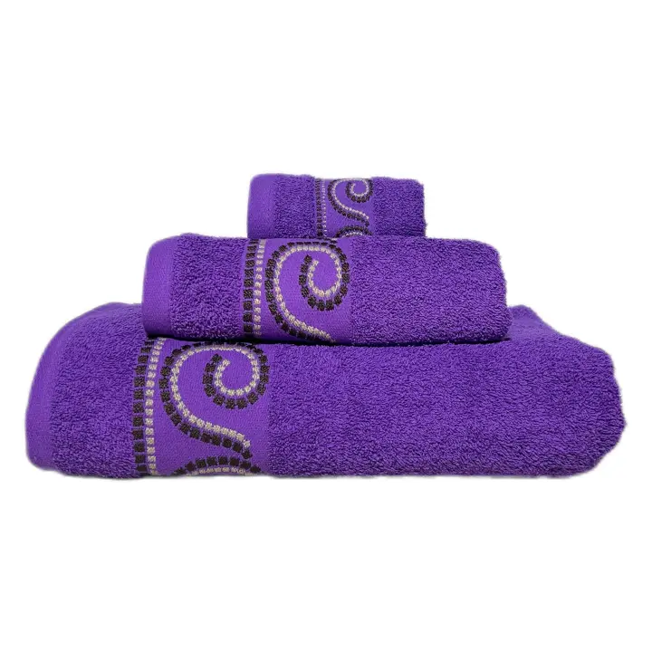 Juego de Toallas de Baño 100% Algodón 450G - Set de 3 Piezas en Colores Variados , Incluye una toalla de tocador (30x50cm), una toalla de lavabo (50x100cm) y una toalla de sábana (100x150cm) - 1