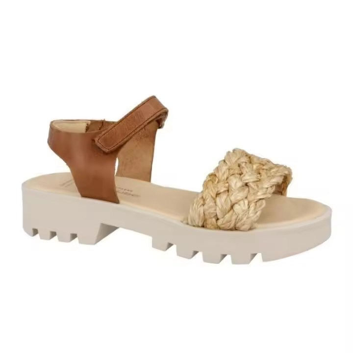 Andanines - Sandalias Niña Vaquetilla Sport Marron Safron Azafran - Cierre Velcro - Plataforma - 1