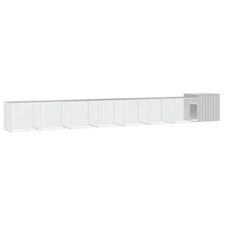 vidaXL Gallinero de acero galvanizado 700x91x100 cm jaula gallinero Color Gris,  Antracita, y mas - 1