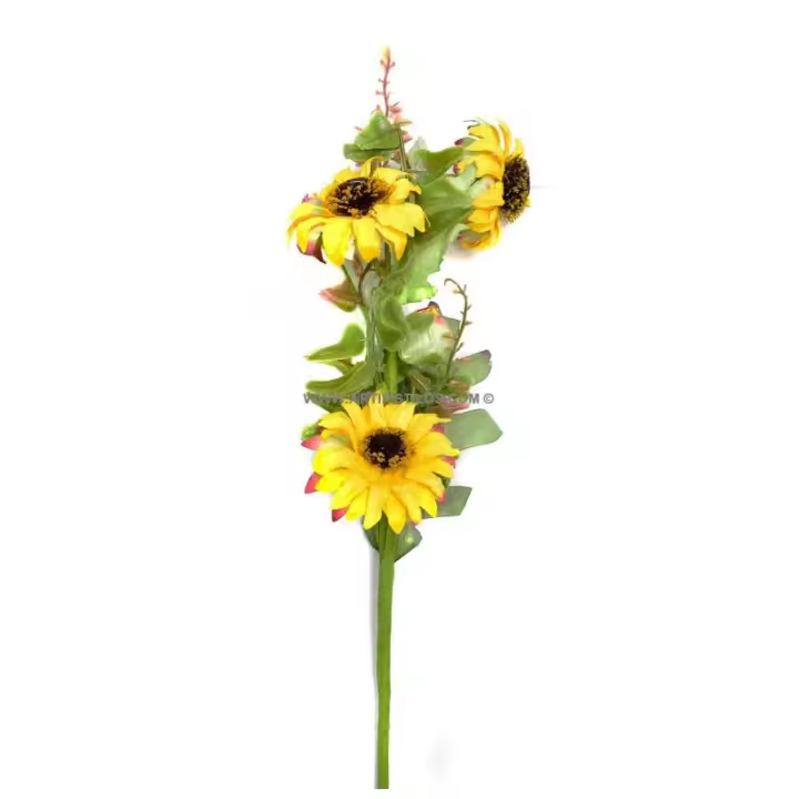 Mini Ramo de Girasoles Hechos a Mano de 36 Cm para Decoración de Interiores - 1