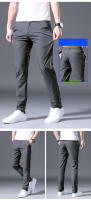 Pantalones Casuales Para Hombre De Seda Helada Verano Carga Rápida Delgados Estirables Estilo Recto Slim Fit Pantalones Completo Tipo De Cierre: Cremallera - details 14