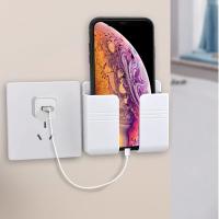 Organizador Multifuncional De Pared Para Bocinas Y Teléfonos Móviles 4 Piezas Soporte Para Control Remoto De TV Y Carga Sin Furar - details 1
