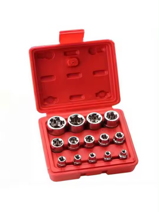 Juego De Destornilladores Torx E-TORX Premium 14 Piezas Juego De Fijación Torque1 Juego De Destornilladores Externos E4 E5 E6 E7 E8 E10 E1 Acero Cromo Vanadio - 1