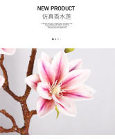 1PCS Decoración De Flores Artificiales Simples Chinas Perfume De Gradiente Alta Simulación Loto Magnolia Adorno Para El Hogar Y Fiestas - details 1