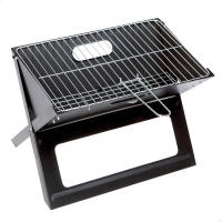 AKTIVE - Barbacoa Portátil y Plegable a carbón de acero Negra y rectangular, Con asa de transporte, Medidas 45x29x30cm, Fácil de montar y transportar, parrilla camping, terraza, balcón CALIDAD DE CONFIANZA - details 1