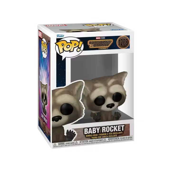Funko Pop Guardianes de la Galaxia Volumen 3 Baby Rocket con Cabeza Oscilante Funko 67516 - 1