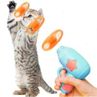 Juguetes coloridos de la hélice del vuelo para los gatos, juguete del gato con 1 lanzador y 10 discos - details 3