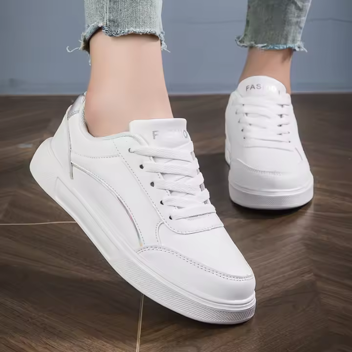 Nuevas Zapatillas De Moda Para Mujer 2024 Blancas Casual Otoño Primavera Tendencia Zapatillas De Cuña Deportivas Para Caminar Zapatos De Correr - 1