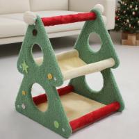 Cature, Cama para Gatos, Torre Rascador para Gatos, 2 Niveles, Estructura Triangular Verde y Rojo, 52 x 48 x 40 cm - details 5