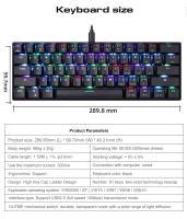 Motospeed CK61 Teclado Mecánico 61 Teclas RGB Retroiluminado Con Cable Para Oficina Y Gaming Compatible Con Android Y Windows Switch Rojo - details 3