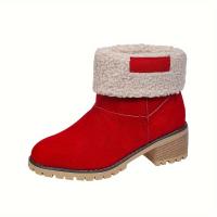 Botas De Nieve Para Mujer Invierno Cómodas Talla Grande 36-43 Cuero Sintético Lining De Peluche Corta Botas De Piel Acolchadas Casual - details 6