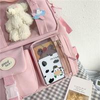Mochila Kawaii De Japón Para Niñas De Escuela High School Con Múltiples Bolsillos Mochila Harajuku Para Mujeres De Nylon Resistente Color Negro Azul Blanco Rosa Morado - details 17